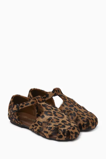 Kitty Animal-print Sandals in Leather