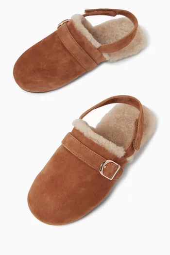Fur Sandals in Suede