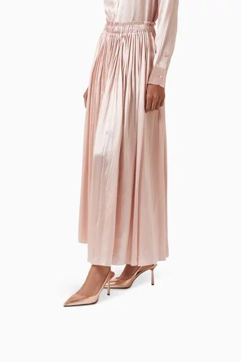 حذاء كلاسيك بسير خلفي وكعب 85 مم جلد سافيانو لامع