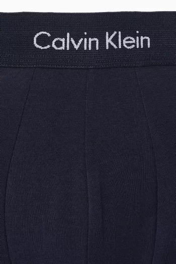 Low-rise Trunks in Stretch Cotton, Set of 3