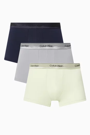 Logo Trunks in Stretch Cotton, Set of 3