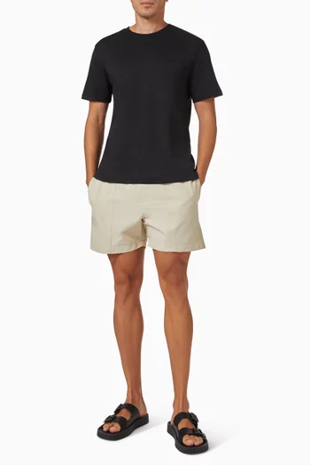 Double Logo Waistband Swim Shorts in Stretch Nylon