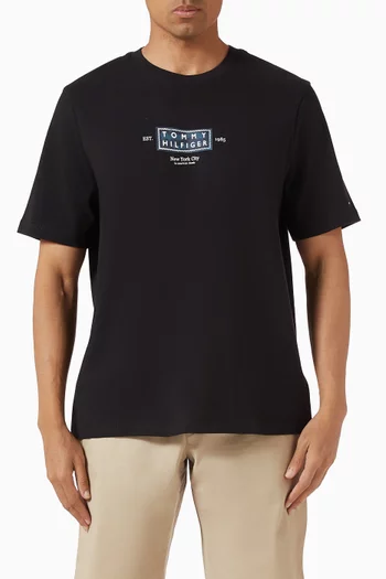 تي شيرت بشعار الماركة الكلاسيكي قطن جيرسيه