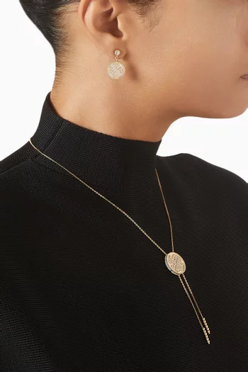 Lace Diamond & Mother-of-pearl Earrings in 18kt Yellow Gold