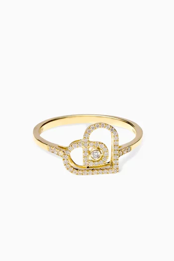 Love By Damas Diamond Heart Ring in 18kt Yellow Gold