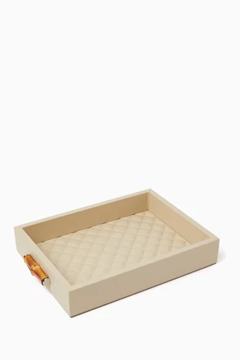 صينية فريدا مستطيلة بنقشة ماسات لتنظيم المقتنيات