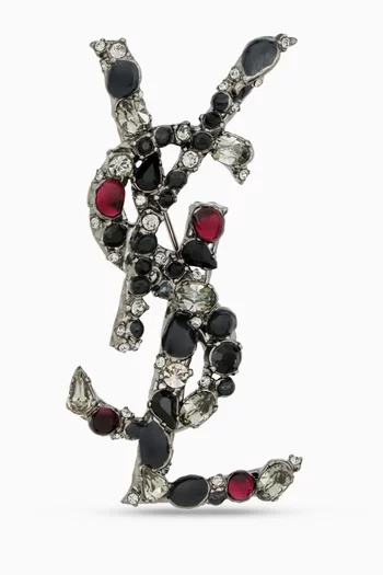 بروش بشعار كاسندر مرصع بالكريستال نحاس