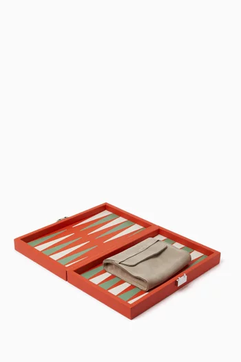 Phileas Miniature Travel Backgammon Set in Leather