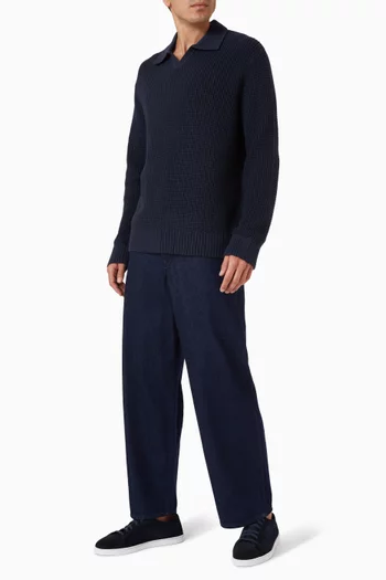 بنطال جينز بقصة ساق واسعة دينم