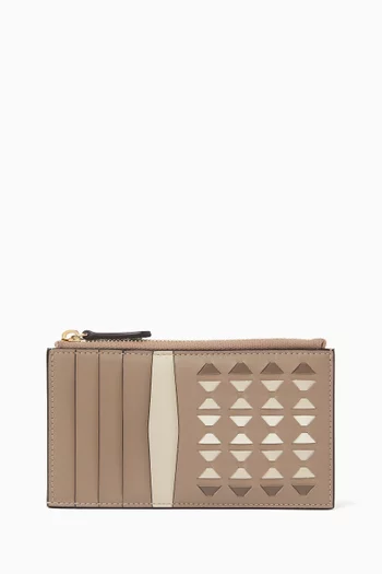 Zip Card Case in Mosaico Nappa