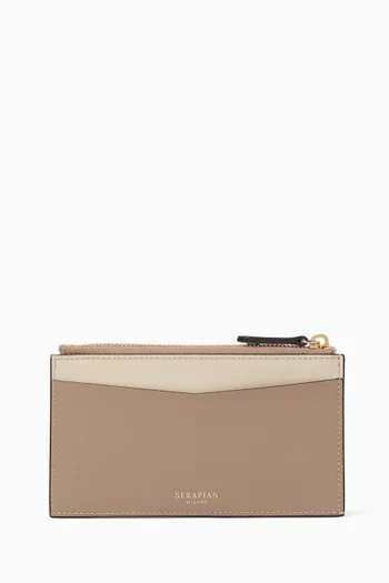 Zip Card Case in Mosaico Nappa