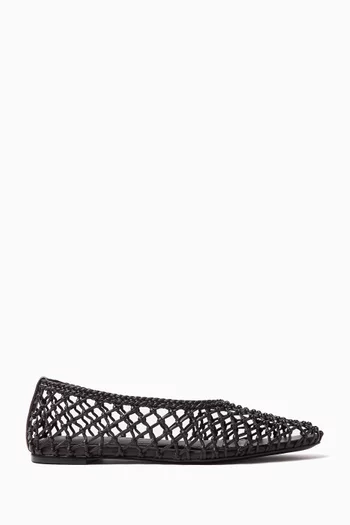 Sonia Ballerina Flats in Woven Leather