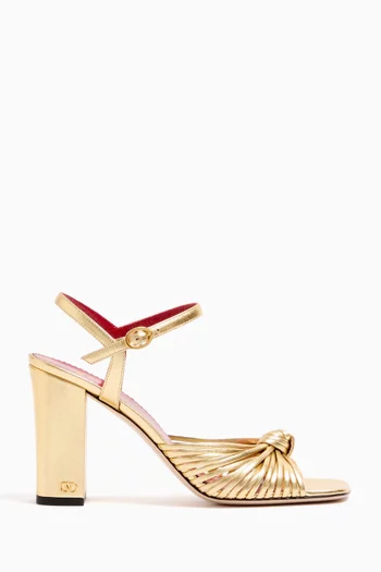 Annet 90 Sandals in Metallic Leather