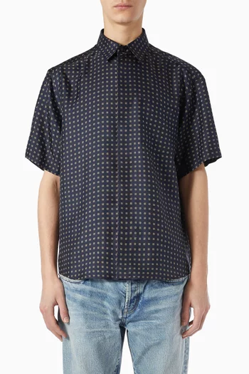 Square-print Shirt in Silk