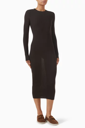 Rib-knit Dress in Virgin Wool
