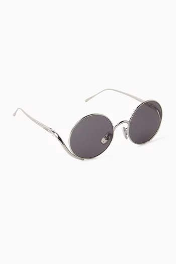 Island Round Sunglasses in Metal