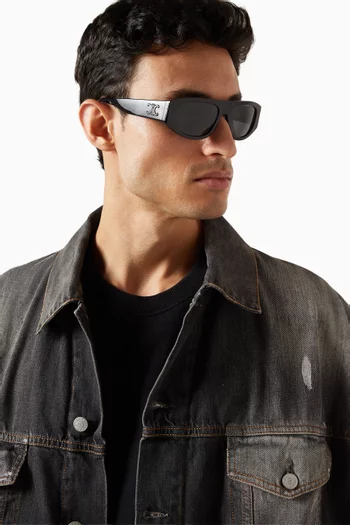 Triomphe Geometric Sunglasses in Acetate