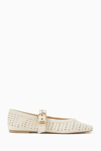 Mikel Ballet Flats in Perforated Suede