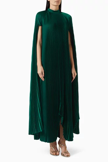 Eiffel Pleated Cape Gown