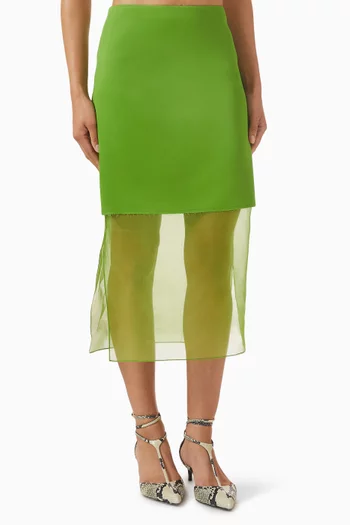 تنورة سيبيل بحافة شفافة كريب ستان