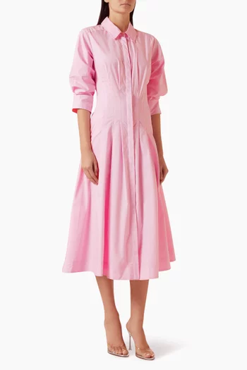Jazz Pintuck Dress in Cotton Poplin