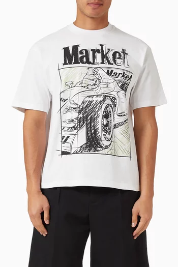 Scribbled Formula UV T-shirt in Cotton