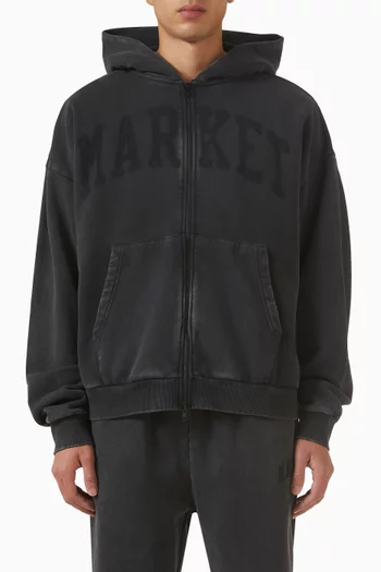 Shadow Arc Zip Hoodie in Cotton-fleece