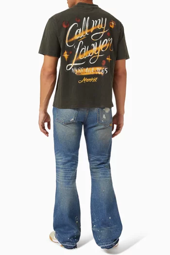 Airbrush Call My Lawyer T-shirt in Cotton