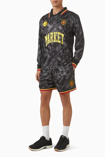 تي شيرت بطبعة سمايلي وأعلام دول قطن