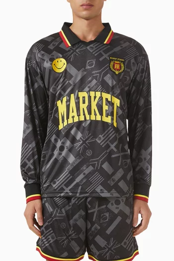 تي شيرت بطبعة سمايلي وأعلام دول قطن