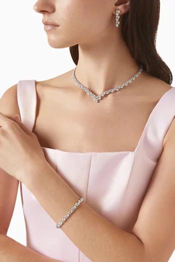 Statement Marquise & Pear Diamond Tennis Necklace in 18kt White Gold