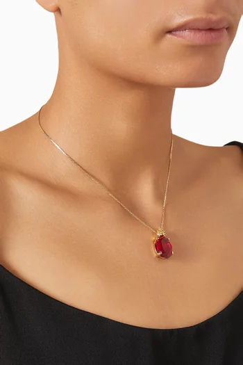 قلادة بدلاية مرصعة بالكريستال بلون أحمر ياقوتي فينتج من الثمانينيات