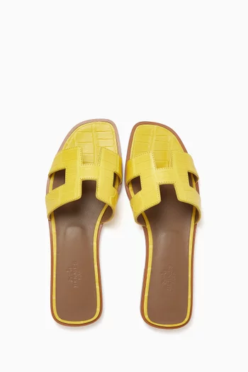 حذاء مفتوح أوران جلد تمساح غير لامع غير مستعمل، مقاس 38.5 بالمقاسات الأوروبية