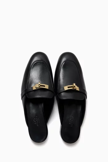 حذاء أوز مفتوح من الخلف جلد عجل غير مستعمل، مقاس 38.5 بالمقاسات الأوروبية