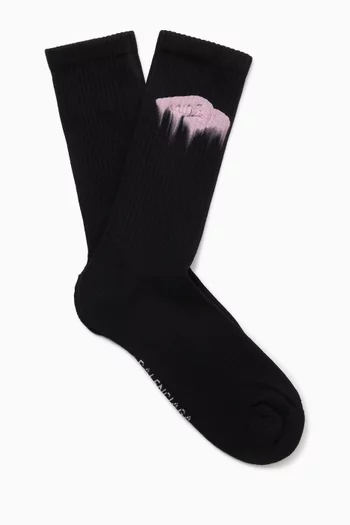 Wet Brush Socks in Cotton-blend