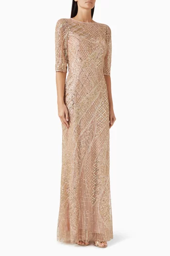 sachin and babi light blue dress Isabella Crystal Embellished Maxi Dress - Formal Wedding Guest Dresses main image 1