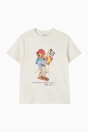 تي شيرت قطن بطبعة دب بولو