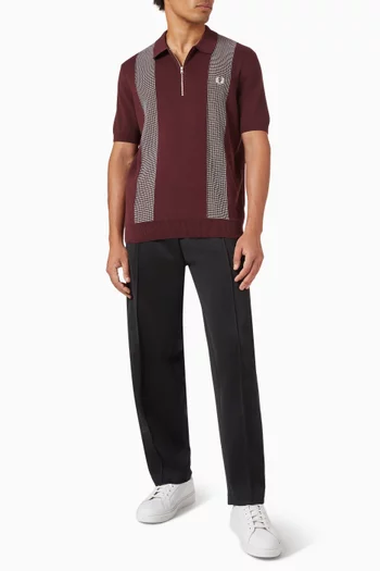 Panel Detail Knitted Shirt in Combed Cotton