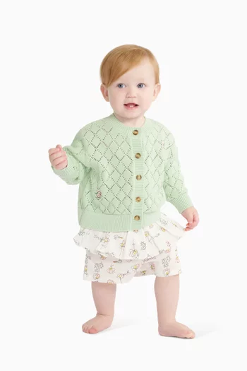 Floral-print Ruffled Shorts in Cotton