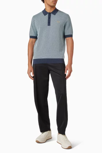 Chequerboard Knitted Shirt in Cotton-blend