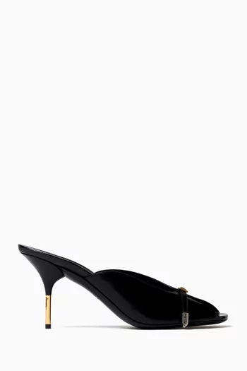 حذاء نيكس مفتوح من الخلف بكعب 80 مم جلد عجل