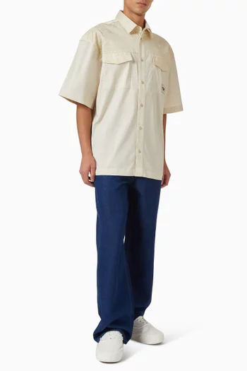 بنطال جينز 007 بقصة ساق واسعة دينم