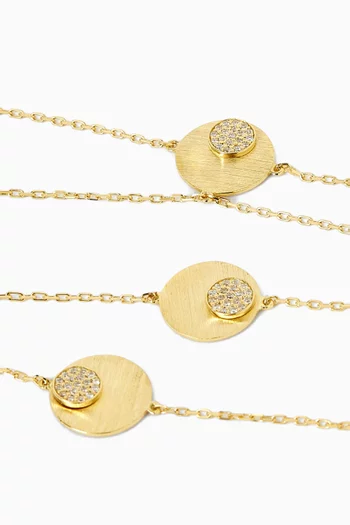 سوار بسلسلة يد مرصع بالماس ذهب عيار 18