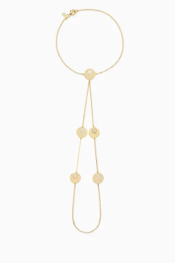 سوار بسلسلة يد مرصع بالماس ذهب عيار 18