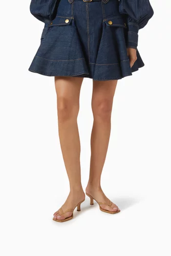 Wilma 55 Thong Mules in Nappa Leather