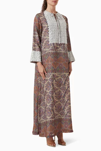 Floral-print Kaftan in Chiffon