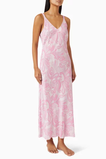 chinese dress ladies Lace & Satin Long Nightdress With Robe Set main image 0