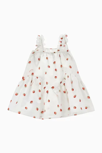 Strawberry-print Dress in Cotton