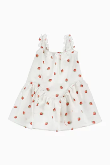 Strawberry-print Dress in Cotton