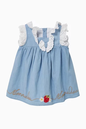 Strawberry Embroidery Dress & Bloomers in Cotton